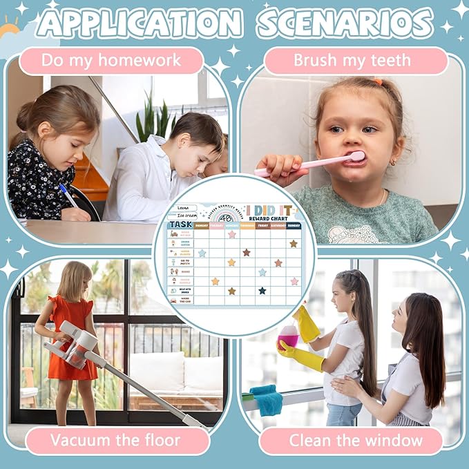 Magnetic Reward Chart for Kids at Home Boho Rainbow I Did It Motivate Behavior Reward Chart System Magnetic Behavior Tracker Boho Incentive Chore Pad to Develop Responsibility and Good Habits