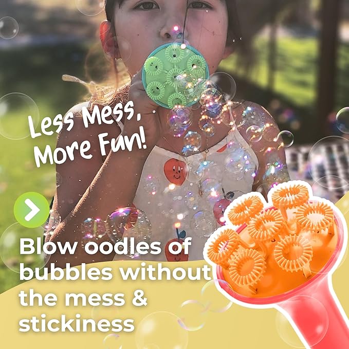 Innobaby Spike Bubble Blower with Mess Free Botanical Bubbles and Dipping Tray - Pink Color - Magic Wand Blows Oodles of Bubbles Without The Mess - Recommended for Speech, Visual & Motor Development