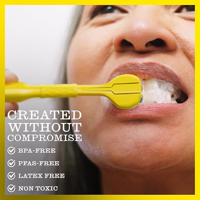 Twice Twice Adult 3D Triple-Head Toothbrush – Ultra-Soft Bristles for Braces, Aligners & Dentures, Advanced 3-Sided Design for Effective Plaque Removal & Complete Oral Care, 2 Count