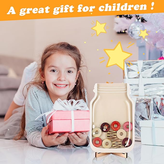 Magnetic Reward Jar, Doughnut Reward Jar Set for Kids Potty Training Reward Jar System for Classroom, Magnetic Reward Jar for Classroom Board Behavior Management Home Reward Jar (Doughnut)