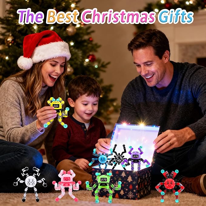 9 PCS Christmas Stocking Stuffers Fidget Spinner Toys for Kids & Adults,Party Favors Supplies Goodie Bags Birthday Gifts,Classroom Small Prizes Bulk Boys Girls Travel Sensory Toy for 3-5-8-12