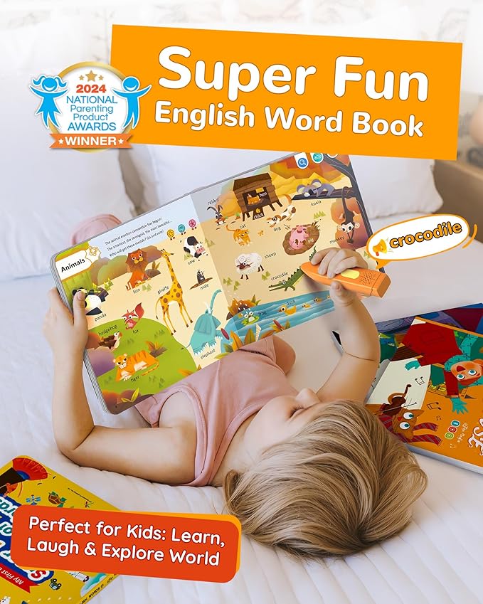 KOKODI Talking Pen Books Sets, Autism Sensory Games, Interactive Audio Sound Books Kids Learning Electronic Toys for Toddlers Kids, Early Educational Gifts Birthday Gifts for Boys Girls Age 2 3 4 5