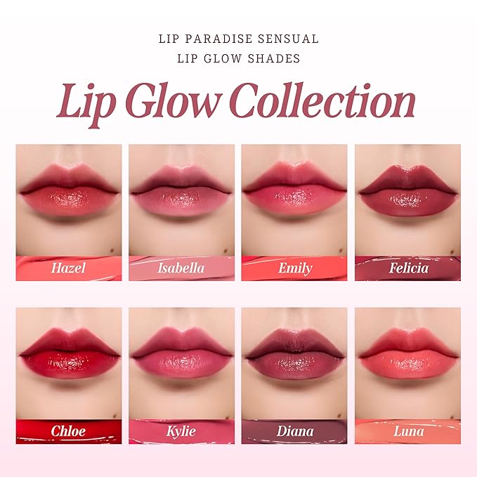 DEARDAHLIA Lip Paradise Sensual Lip Glow (Chloe) - Weightless Hydrating Vegan Lipstick with Glossy Finish, Natural Radiant Glow & Shea Butter Nourishment. 0.11 oz