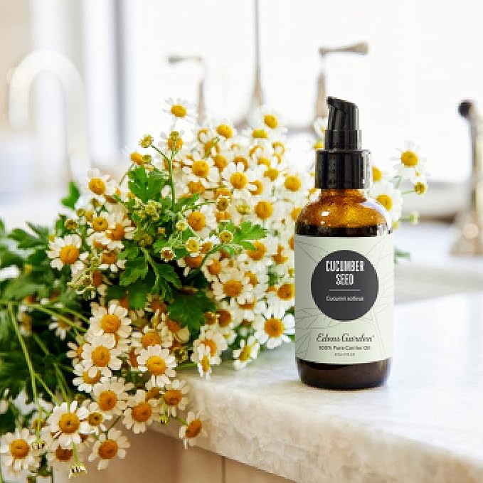 Edens Garden Cucumber Seed Carrier Oil- 100% Pure Premium Cold Pressed & Hexane Free, Natural Moisturizer for Face, Skin, Hair, Scalp & Nail Care, Diluting Essential Oils & Massage 118 ml (4 fl oz)