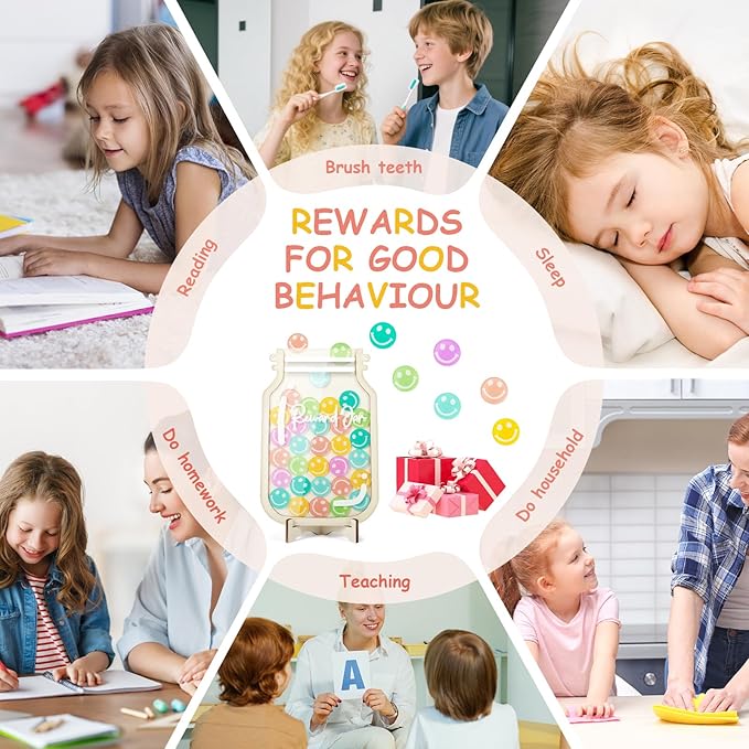 Magnetic Reward Jars for Kids,Personalized Reward Jar with Colorful Letter Stickers,Good Behavior Responsibility Training Tool for Kids,Ideal for Classroom and Home Reward System