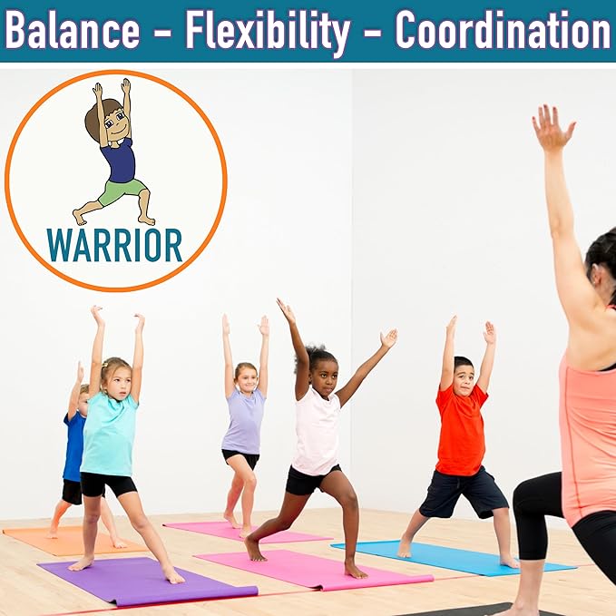 Yoga Dice - Yoga for Kids, Pose and Play Peaceful Kids Stretching Gymnastics Games and PE Equipment for Elementary School, Kindergarten, and Preschool, 12-Sided Foam Large Dice for Children