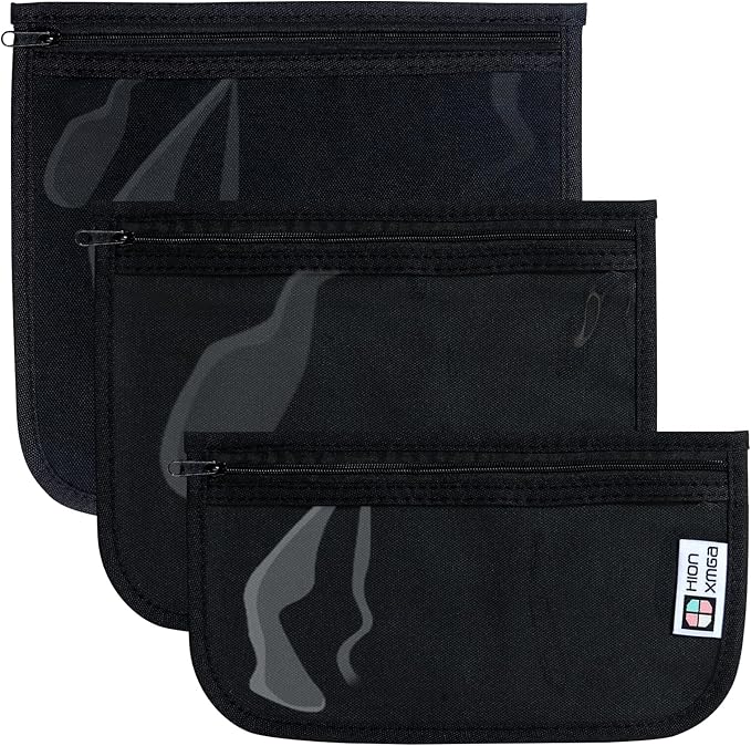 TSA Approved Toiletry Bag, Set of 3 Clear Travel Toiletry Bag Quart Size Zipper Travel Pouch, Waterproof Makeup Cosmetic Bag for Women Men Kids Toiletries Carry on, Black