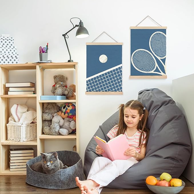 FDHSPAAM Tennis Ball Wall Art Decor, Sports Posters, Tennis Lover Player Gifts Wall Art Posters for Boys Bedroom Gym Sports Room Man Cave, 12x16 Inch Set of 2