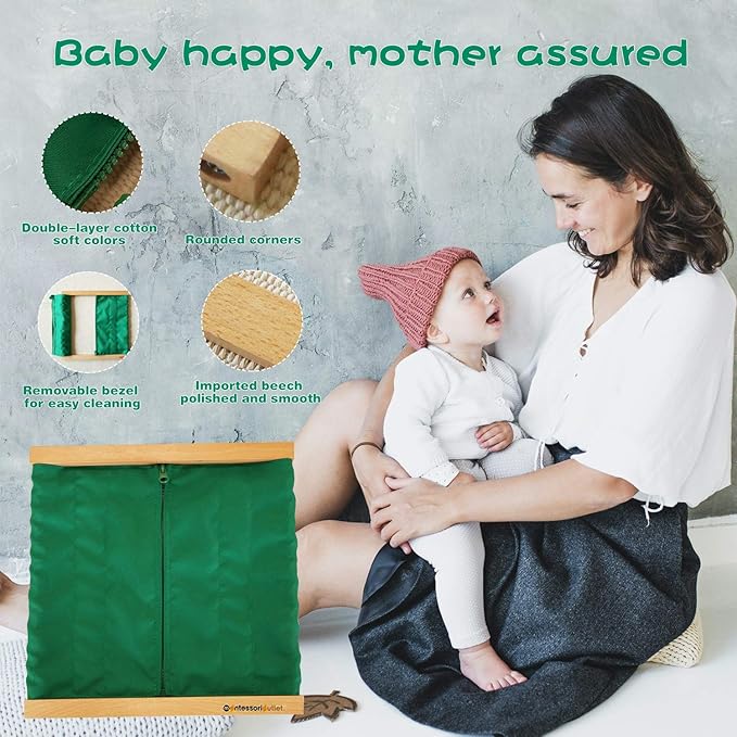 MONTESSORI OUTLET Zipping Frame | Practical Life Skills Tool for Toddlers & Preschoolers | Learn to Zip Clothes, Develop Fine Motor Skills & Independence (Ages 3-6)