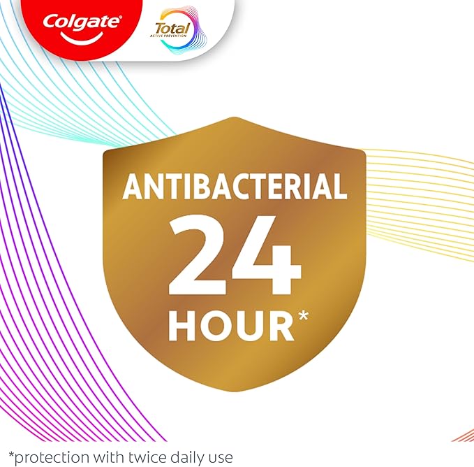 Colgate Total Alcohol Free Mouthwash, Peppermint for Bad Breath, Helps Prevent Gingivitis and Plaque, 3 Pack, 33.8 Oz Each