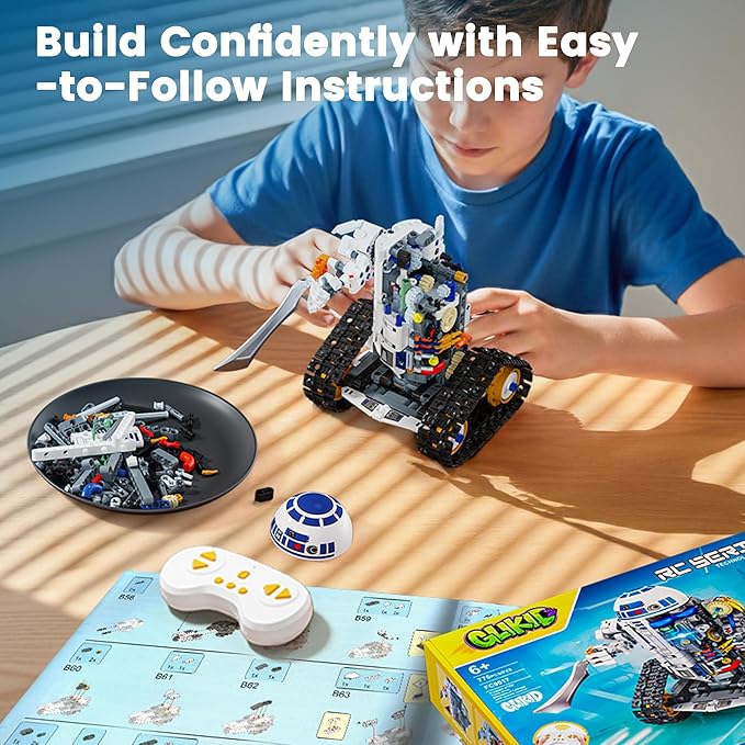 STEM RC Robot Building Kit - 3 in 1 APP & Remote Control Robotics for Kids Ages 8-12, DIY Educational Toy Programming & Science Project Kit, Birthday Gifts for Boys Girls