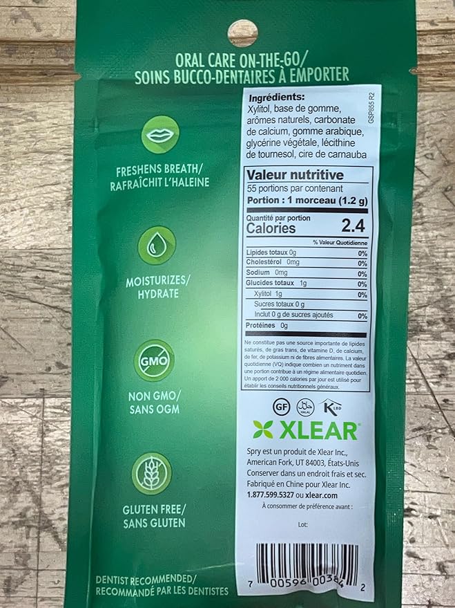 Spry On The Go Fresh Natural Xylitol Chewing Gum Dental Defense System - Aspartame-Free, Sugar-Free, Non-GMO (Variety, 55 Count - Pack of 3)