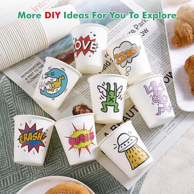 200 Pack 5 oz Paper Cups, Disposable Small Bathroom Mouthwash White Cups for Office, Parties, Travel, Picnics and Events