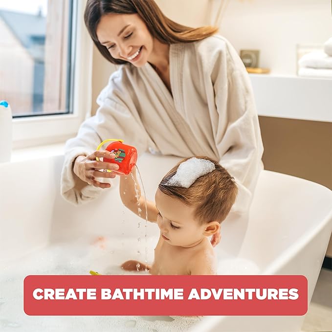 Disney Holiday Mickey and Friends Bath Toys - 11 pc Bath Value Set, Bath Toys, Finger Puppets, Rinse Cups, Foam Pump, Bath squirters