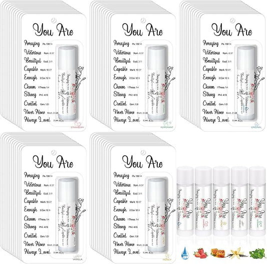 15 Pack Christian Religious Gifts Bulk Bible Verse Lip Balms 5 Flavor for Women Men Christian Religious Church Party Favors with Scripture Inspirational Gifts for Coworkers Staff (Classic)
