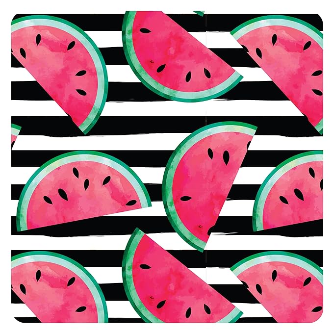 BapronBaby Watermelon Stripes Bapron - No Neck Tie Safer Bib for Baby & Toddler - Soft Waterproof Stain Resistant - Machine Washable - Sz Baby/Toddler 6m-3T