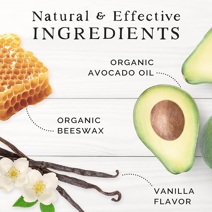 Natural Lip Balm - Organic & Natural Ingredients - Beeswax Based Moisturizing Lip Care Chapstick for Chapped Lips - Great Gift Idea - Farm & Bee - 0.15oz (Pack of 4 - Vanilla Bean)