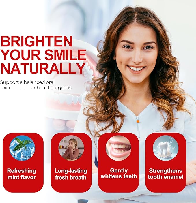 SP 6 Toothpaste for Teeth Brightening & Fresh Breath, 6 Probiotics Formula for Gum Health, Fluoride-Free, Mint Fresh Flavor, 4.9 oz (1, Mint)