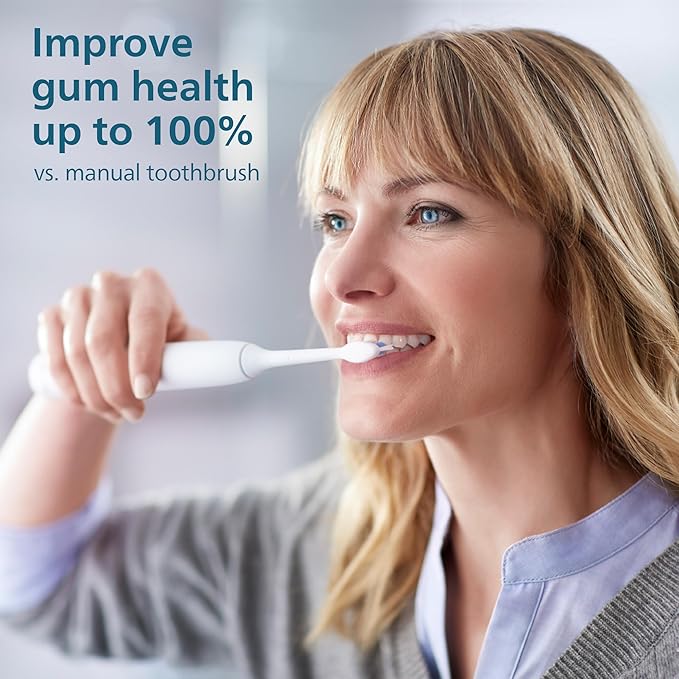 Philips Sonicare Compact Flosser 1000, Purple, ProtectiveClean 5300 Rechargeable Electric Toothbrush and 2PK Compact Nozzle Bundle