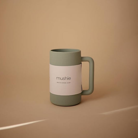 mushie Baby Bath Rinse Cup | 100% Food Grade Silicone | Shampoo & Body Washing Rinser Cup For Kids (Cambridge Blue)