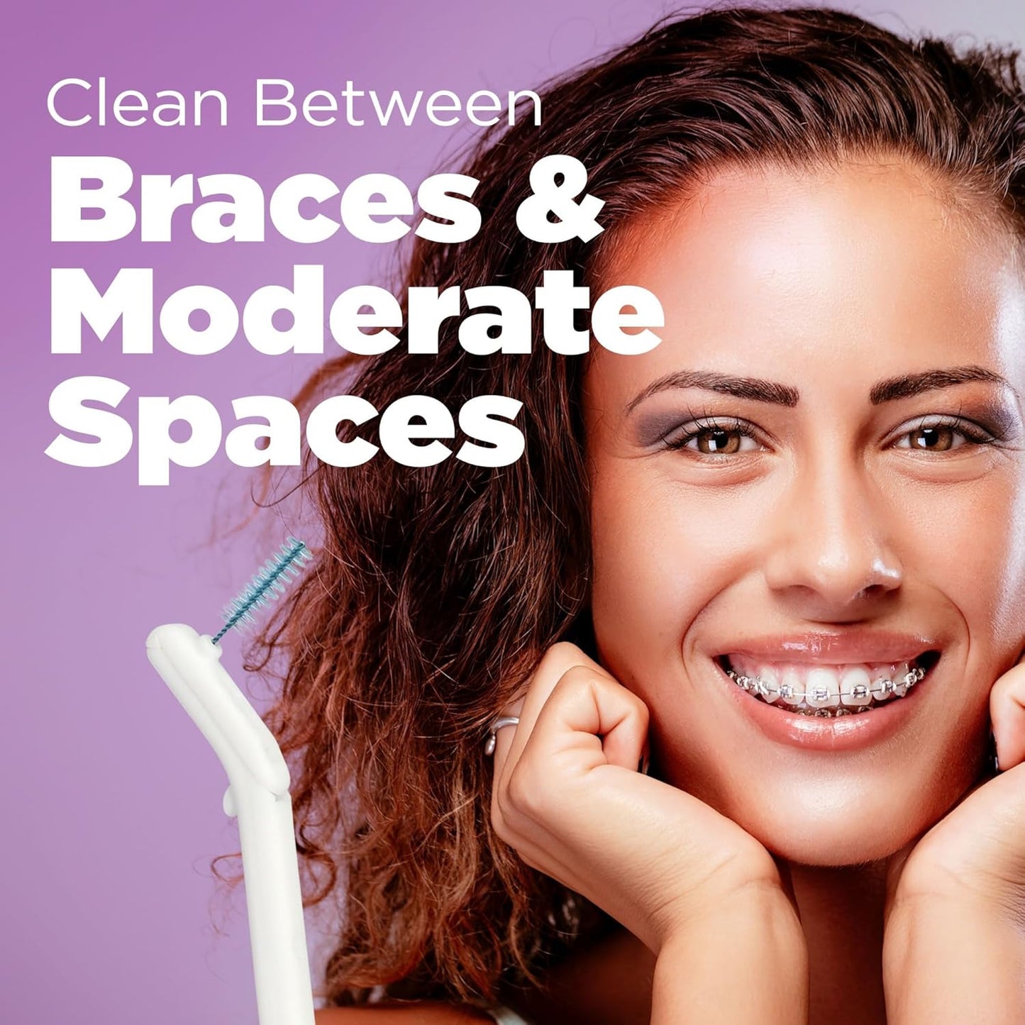 GUM Proxabrush Go-Betweens Refills - Moderate - Compatible with GUM Permanent Handle - Reusable Interdental Brushes - Soft Bristled Dental Picks, 8 Count