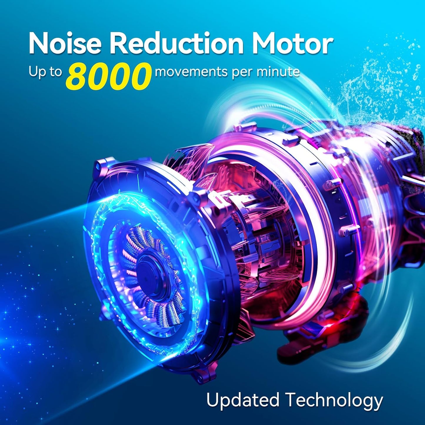 SEAGO Rotating Electric Toothbrush with 8 Round Brush Heads, with 5 Cleaning Modes, Sonic Technology Whitening Teeth in 14 Days, for Adult and Kids, SG-2603 (Blue)