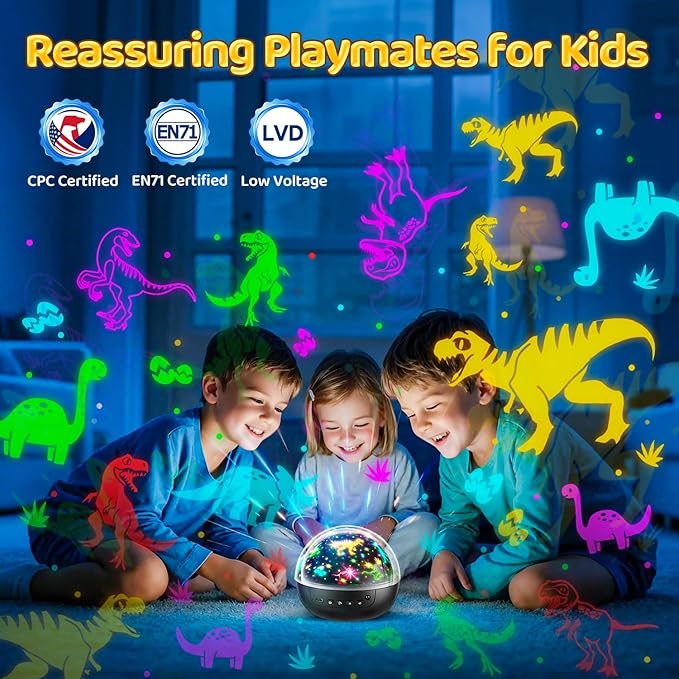 Dinosaur Toys for Kids 3-5, 【Remote+3 Films+93 Effects】 Dinosaur Toys for Kids 2-4, 【3 Timer+5 Brightness】 3 Year Old Boy Gift, Rotate 3 Year Old boy Birthday Gift, Boys Christmas Gifts Boys
