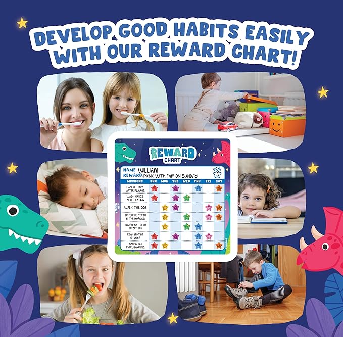 Reward Chart for Kids - 49 Big & 1,920 Mini Stickers, Behavior Chart for Kids at Home, Magnetic Chore Chart for Multiple Kids and Toddler 2-4 Years, Star Chore Chart for Kids Daily Routine