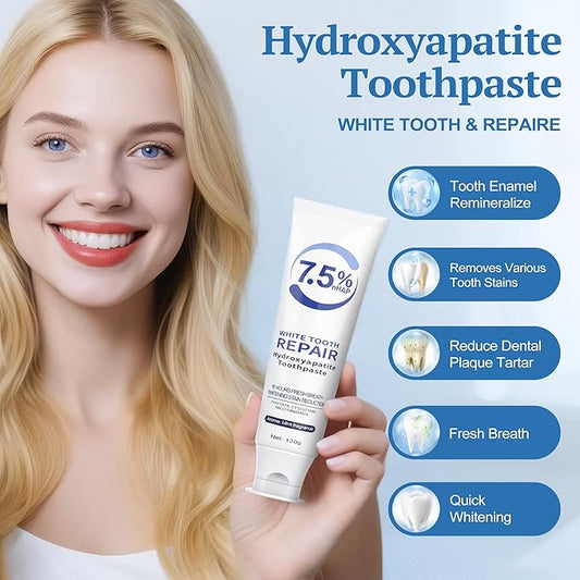 Hydroxyapatite Toothpaste, Nano Hydroxyapatite Toothpaste for Enamel Protection and Tooth Strengthening, Fresh Mint Flavor, Promotes Fresh Breath, Daily Use for Oral Health 2 Pack