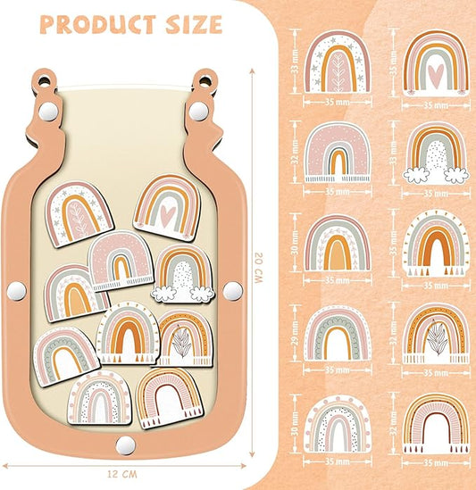 Qunclay Reward Jar for Kids Pot Training Reward Jar Classroom Incentive Good Behavior Responsibility Chart for Christmas Boys Girls Gift(Boho Style)