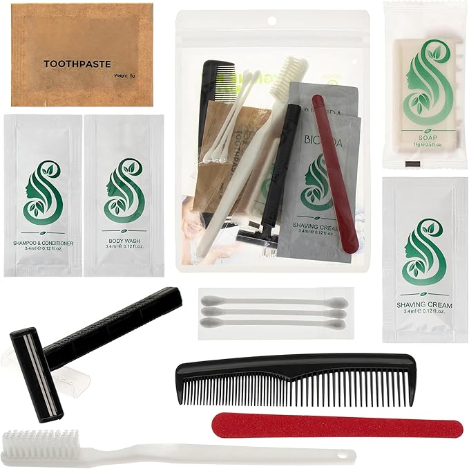 Moda West 96 Hygiene Kits – Bulk Case of Wholesale Deluxe Toiletries for Men, Women, Travel, Charity, Homeless Shelters – 9 Piece Kit for Homeless, Shelter, Disaster Relief, Bathroom, Gym Essentials