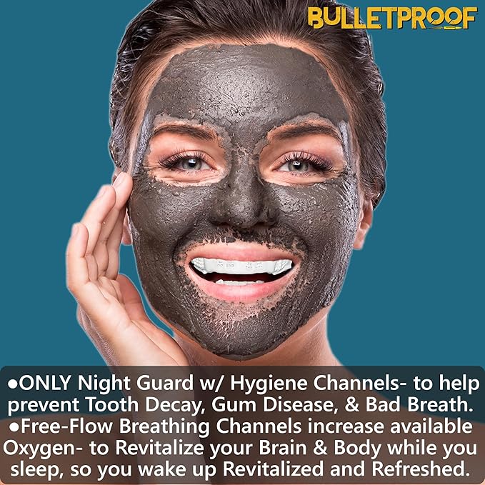 Night Guard BulletProof: World’s Thinnest Mouth Guard for Grinding Teeth at night. TMJ Bite Clenching Mouthguard for Sleeping. Women Men Nighttime Dental Bruxism Relief Nightguard for Sleep Adult Kids