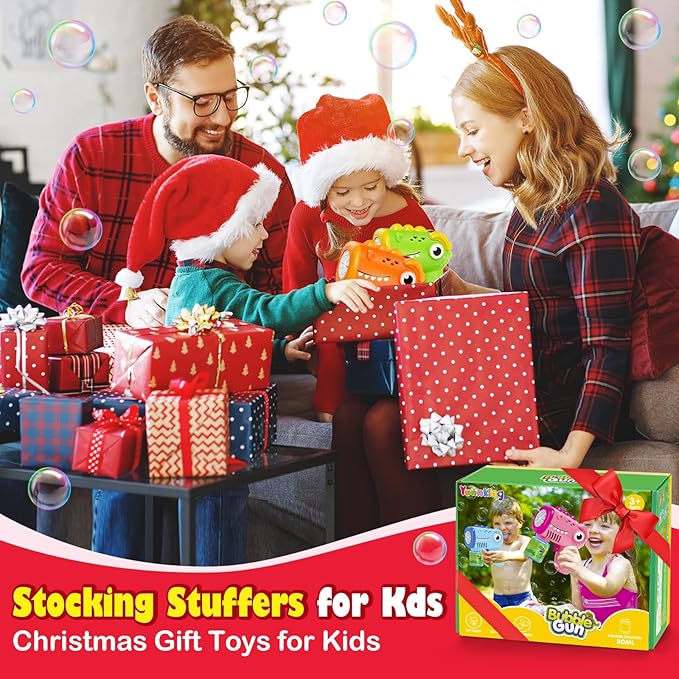 Boys Toys for 3-8 Year Old: 2 Pack Bubble Gun Machine Rechargeable, Kids Toys Birthday Gifts for 3 4 5 6 7 8 Years Old Boy Girls Toddlers Ages 3-5 Valentines Easter Outdoor