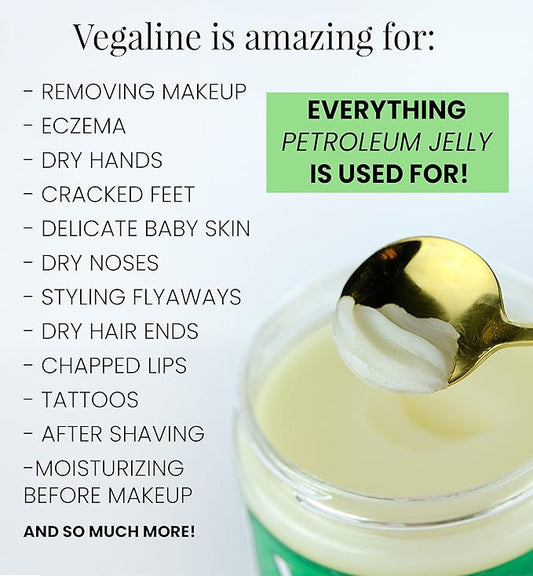 Beesaluxe Vegaline - 100% Natural, Vegan & Hypoallergenic Alternative to Petroleum Jelly - Unpetroleum - Lips, Hands, Baby, Makeup Remover and More (0.33 Ounce Wand)