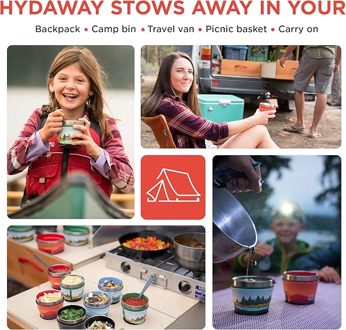 HYDAWAY 1.5-Cup Collapsible Insulated Bowl with Lid - BPA-Free, Leak-Resistant, and Ultra-Compact for Travel, Camping & Everyday Meals