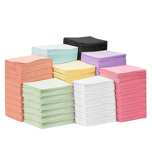 JMU Dental Bibs 125pack, Disposable Tattoo Bibs 3-Ply, Waterproof Tray Covers, 13" x 18", Yellow