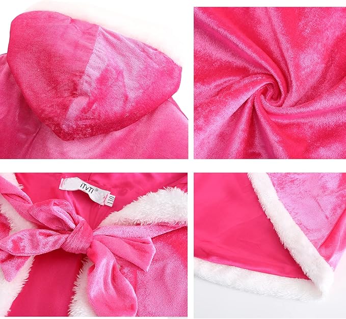 Princess Cloak with Hood Girls Cape Kid Toddler Costume Dress up for Halloween Christmas Carnival Cosplay