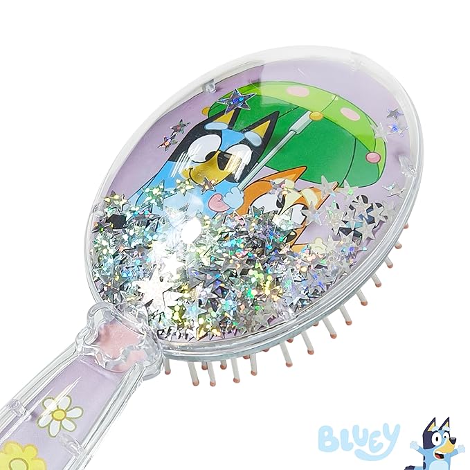 LUV HER Licenced Bluey Kids’ Detangling Confetti Hair Brush – Fun Bluey & Bingo Design, Gentle on Wet & Dry Hair, Ideal for Kids Ages 3+, Makes Hair Care Fun and Easy