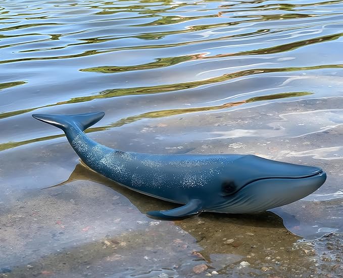 Gemini&Genius Blue Whale Sea Animal Action Figure, Ocean Shark Whale Model Toy, Educational, Role Play, Swim, Beach, Bath and Collectors for Kids