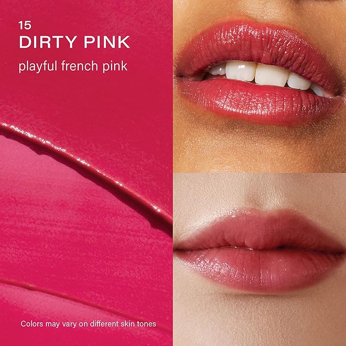 Melixir Vegan Lip Butter (12 Colors), Hydrating Tinted Lip Balm Stick, Bee-Free, Petrolatum-Free, Plant-Based, Moisturizes Dry & Chapped Lips With Shea Butter, Sheer, Natural Finish - #15 Dirty Pink