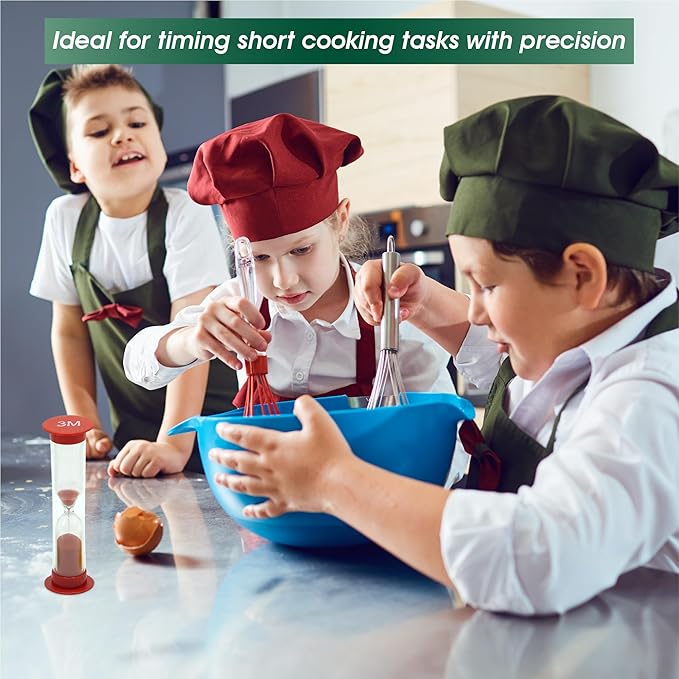 Sand Timer for Kids Set of 8 Small Colorful Hourglass Acrylic Covered Clock 30Sec 1Min 2Min 3Min 4Min 5Min 6 Min 10 Min for Classroom, Home & Kids Room