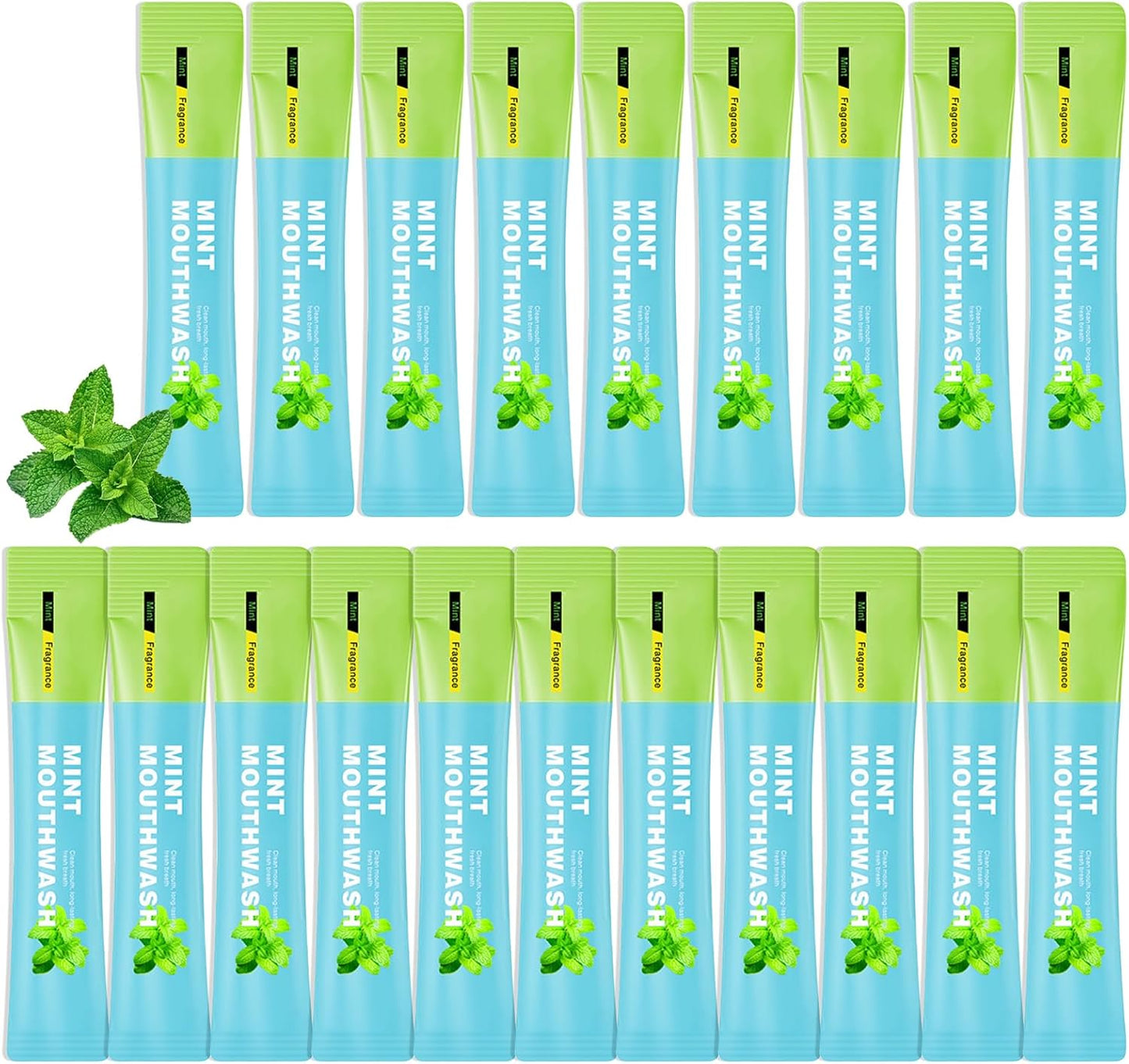 Mini Mouthwash Travel Size,Mint Flavor Portable Individual Travel Mouth Wash for Fresh Breath, Refreshing Long Lasting Gentle Oral Care Mouthwash Packs(Pack of 20)