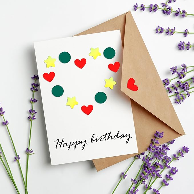 Holographic Stickers for Kids, 2160 Pcs, Star Heart Dot Shapes, Multicolor Sparkly Reward Charts, School Classroom Teacher Supplies, DIY Decorations, 0.6 Inch