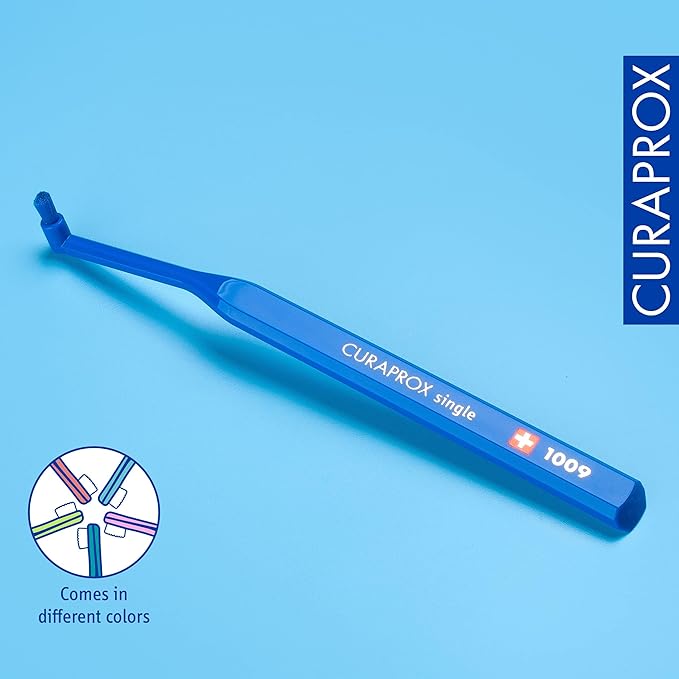 Curaprox CS 1009 Single Toothbrush – Braces, Implants and Isolated Teeth | Ultra-Soft Single Tuft | Targeted Gumline Cleaning (Pack of 2)