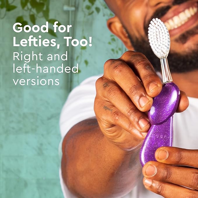 RADIUS Big Brush with Replaceable Head BPA Free & ADA Accepted Toothbrush Designed to Improve Gum Health & Reduce Gum Issues - Left Hand - Midnight Sky/Marble/Soda Pop Eco Grind - Pack of 3