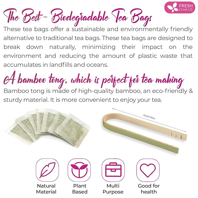 FreshDrinkUS, Premium Red Clover Herbal Tea– 55 Tea Bags – Pure – Naturally Smooth & Mild Flavor – Premium Quality, Eco-Conscious Packaging. Caffeine-Free. Gluten Free. Vegan