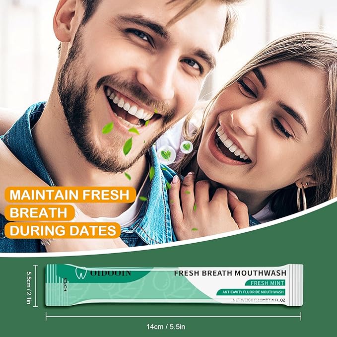 Mouthwash Travel Size Individually Wrapped Fresh Breath Mouthwash Mild Mint Flavor Office Travel Dating Essentials Mouth wash (0.37 Fl OZ(Pack of 20))