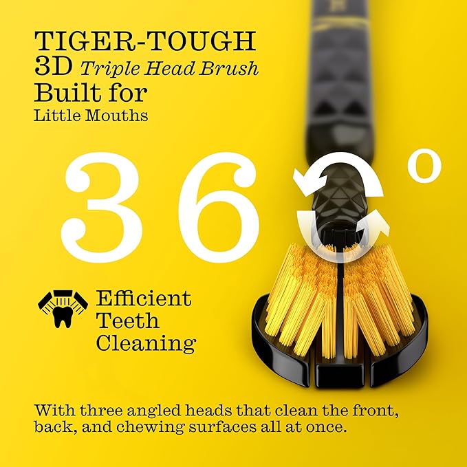 Twice Twice Kids 3D Triple-Head Toothbrush – Gentle, Soft Bristles for Braces, Aligners, and Sensitive Gums, Fun Design for Effective Plaque Removal & a Fresh, Clean Smile, 2 Count