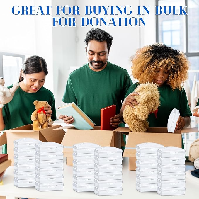 24 Pcs Travel Soap Container Portable Plastic Soap Boxes Bulk with Lid Homeless Donations Bulk Gym Shower Tour Groups Hotel Outdoor Camping (White)