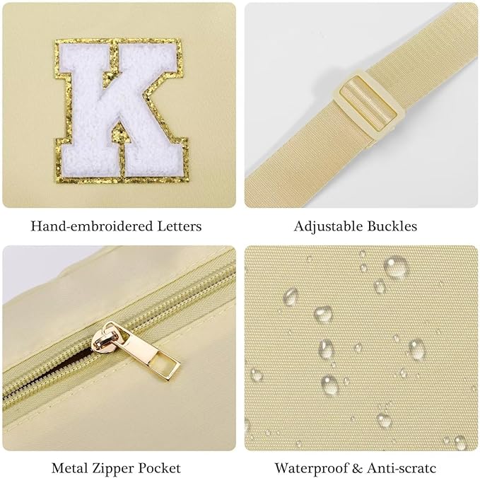 YOOLIFE Gifts for Girls - Crossbody Bag for Kids, Personalized Communion & Birthday Gifts, Khaki Initial Belt Bag